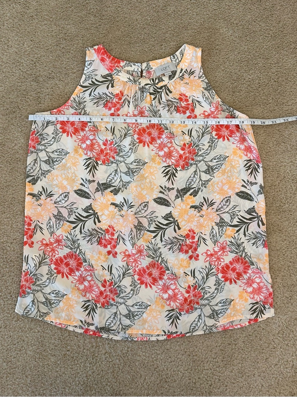 LOFT Tropical Vacation Cruise Floral Tank Sleeveless XS Extra Small